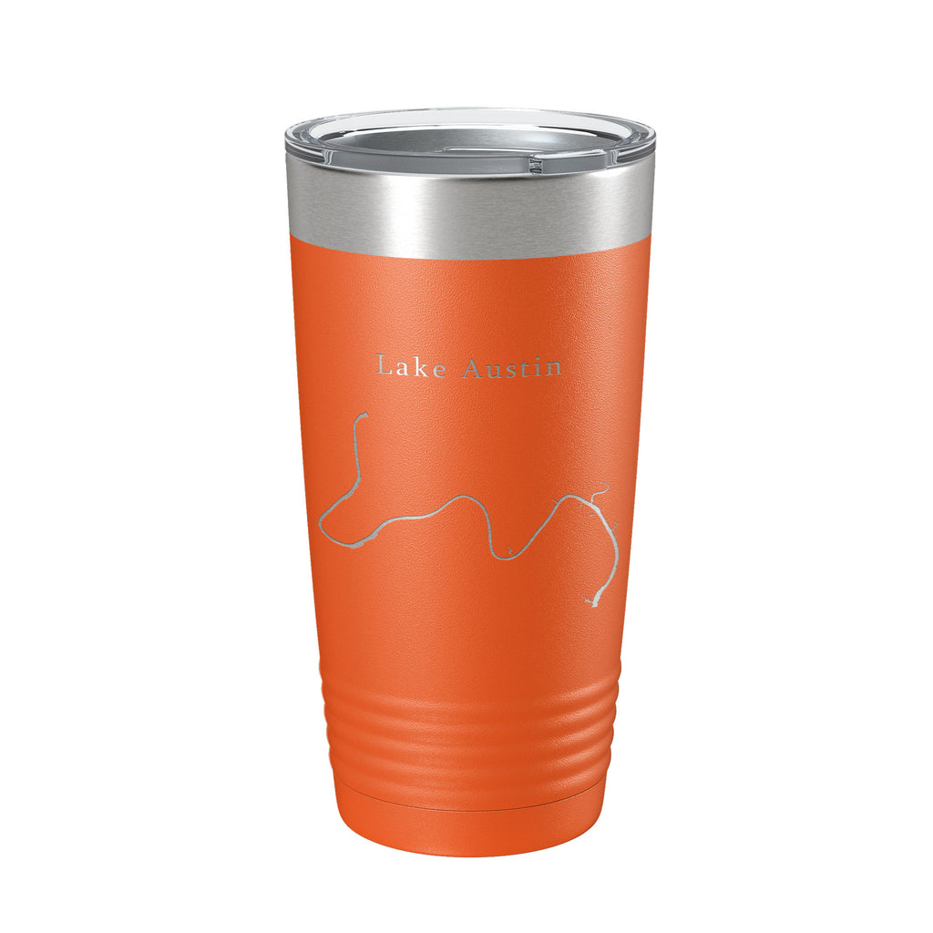 Lake Austin Map Tumbler Travel Mug Insulated Laser Engraved Coffee Cup Texas 20 oz