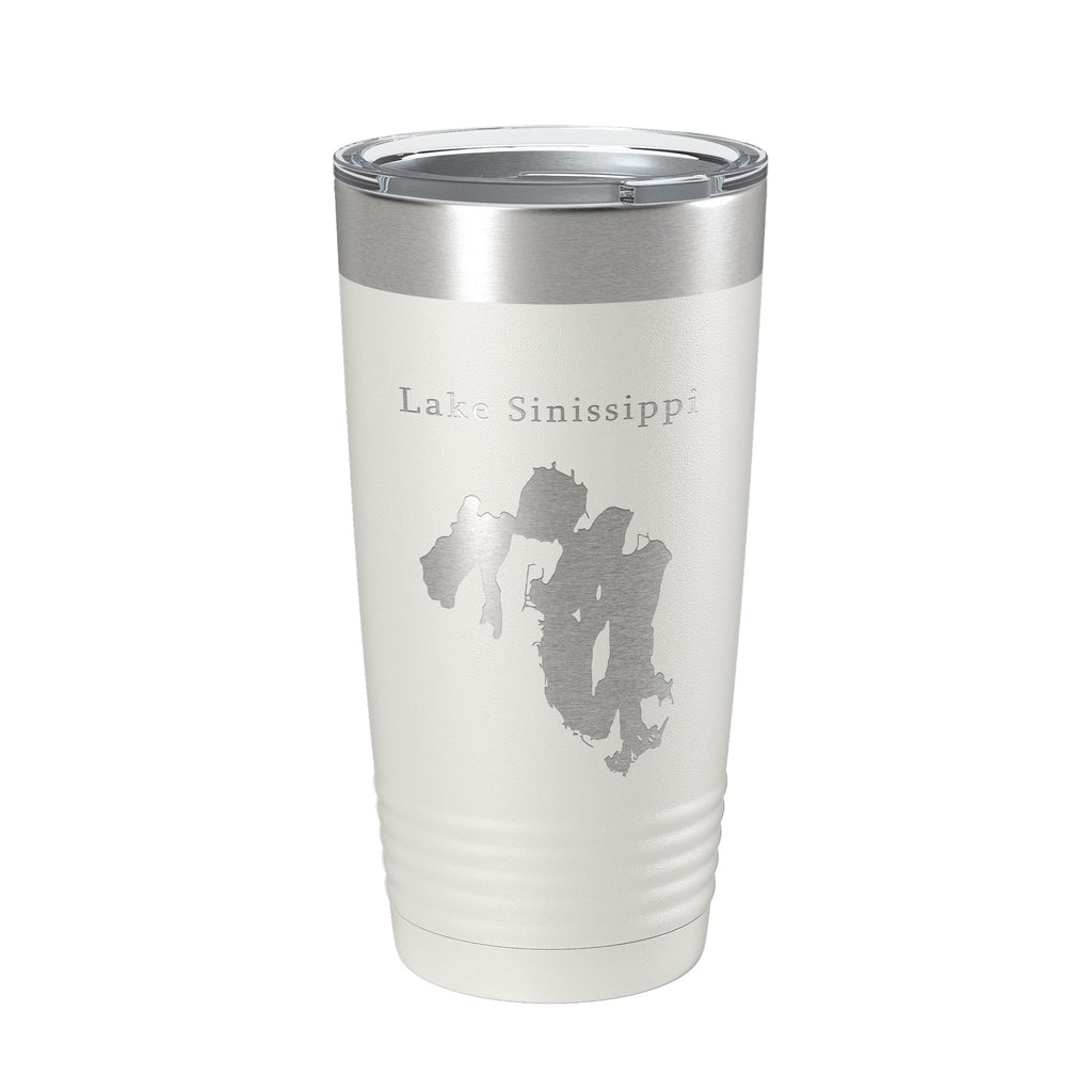 Lake Sinissippi Map Tumbler Travel Mug Insulated Laser Engraved Coffee Cup Wisconsin 20 oz