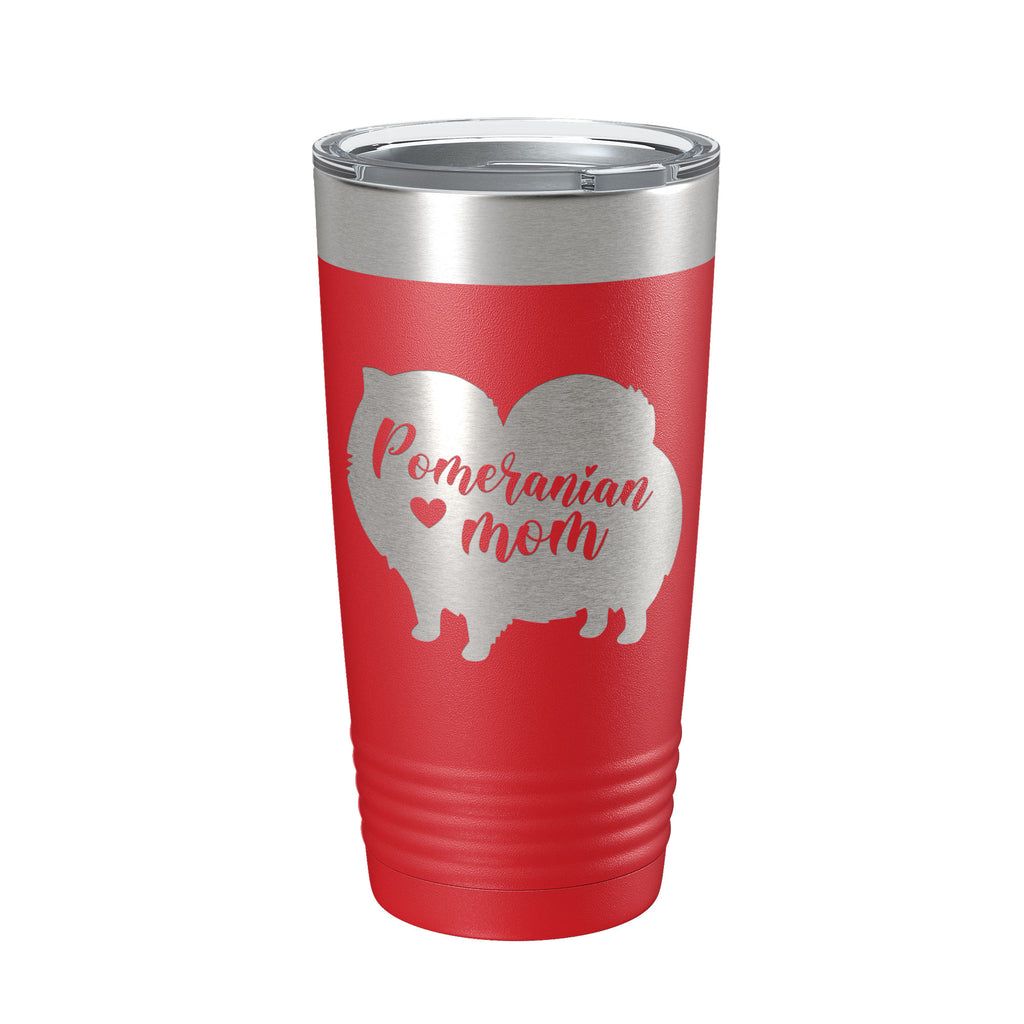 Pomeranian Mom Tumbler Dog Travel Mug Gift Insulated Laser Engraved Coffee Cup 20 oz