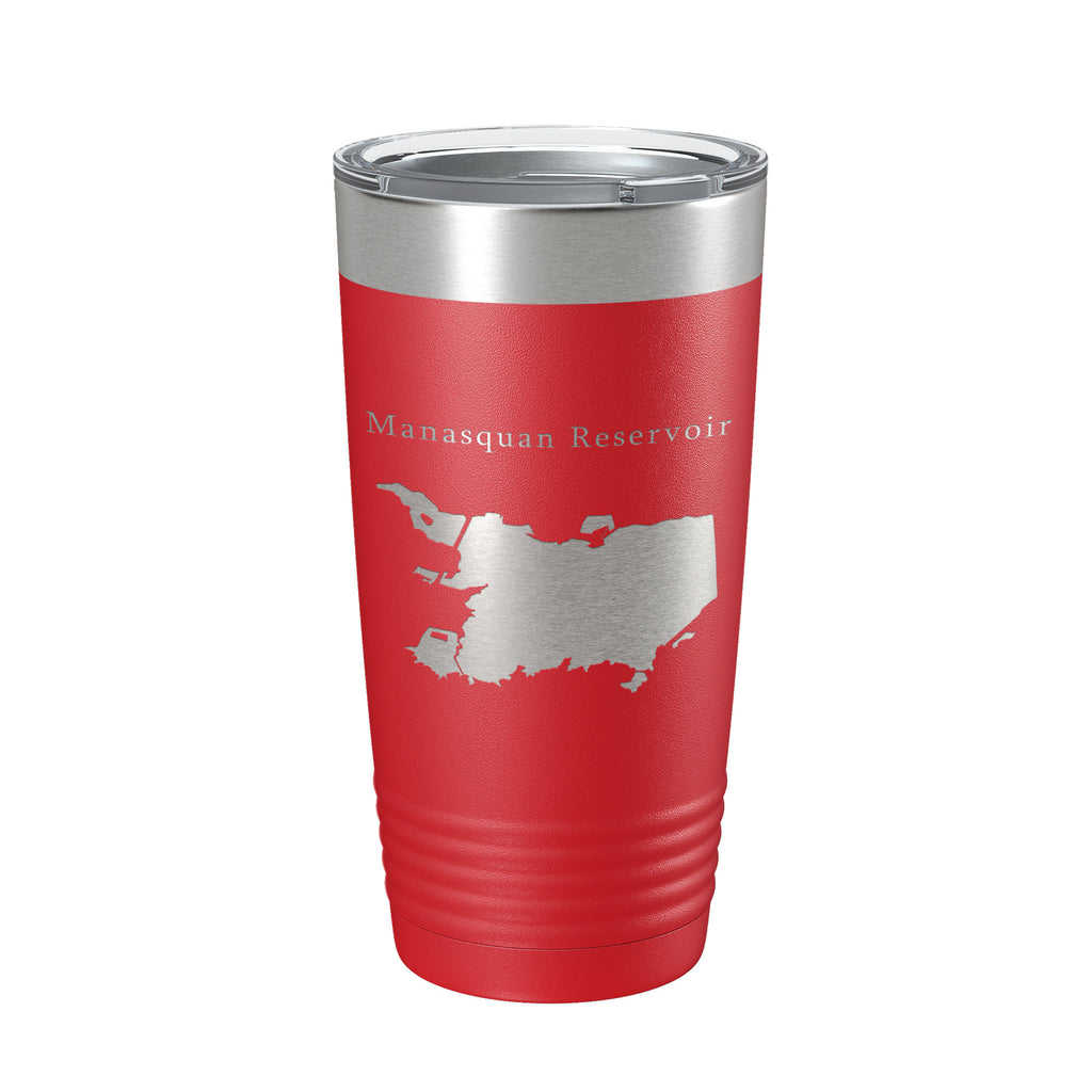 Manasquan Reservoir Tumbler Lake Map Travel Mug Insulated Laser Engraved Coffee Cup New Jersey 20 oz