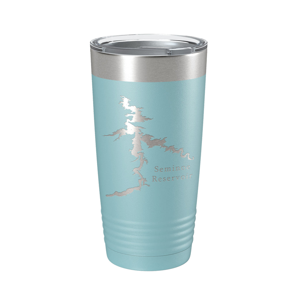 Seminoe Reservoir Tumbler Lake Map Travel Mug Insulated Laser Engraved Coffee Cup Wyoming 20 oz