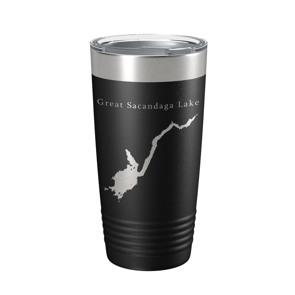 Great Sacandaga Lake Map Tumbler Travel Mug Insulated Laser Engraved Coffee Cup New York 20 oz