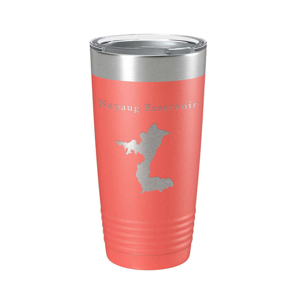 Napaug Reservoir Tumbler Lake Map Travel Mug Insulated Laser Engraved Coffee Cup Connecticut 20 oz