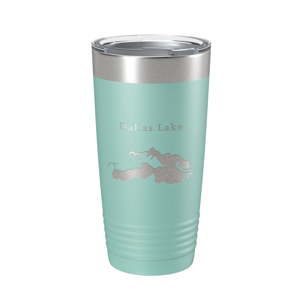 Dallas Lake Map Tumbler Travel Mug Insulated Laser Engraved Coffee Cup Indiana 20 oz