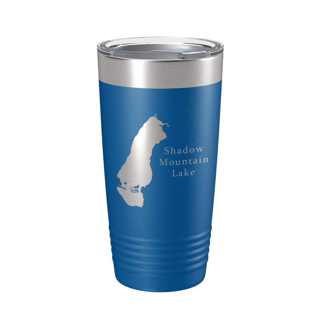 Shadow Mountain Lake Map Tumbler Travel Mug Insulated Laser Engraved Coffee Cup Colorado 20 oz