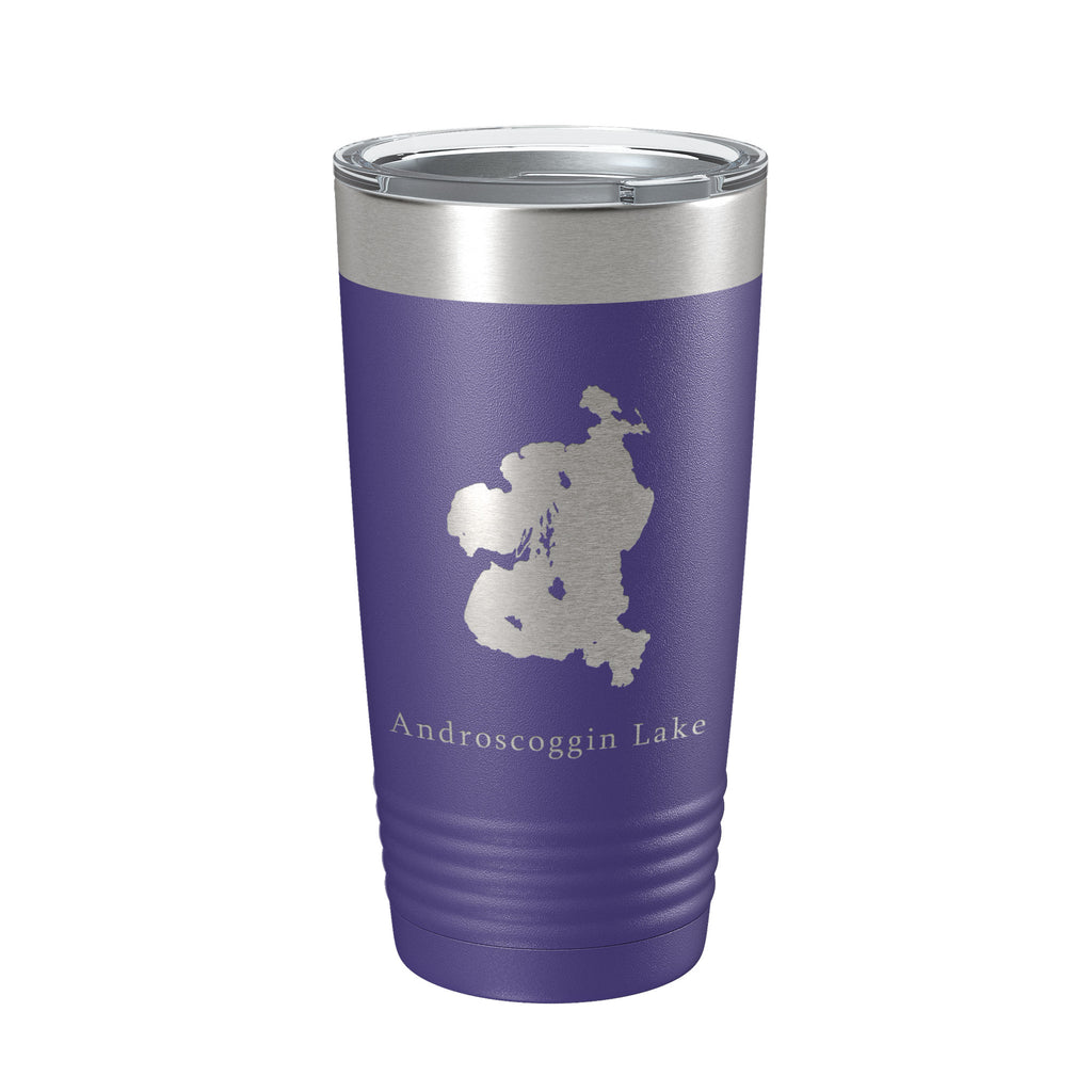 Androscoggin Lake Map Tumbler Travel Mug Insulated Laser Engraved Coffee Cup Maine 20 oz