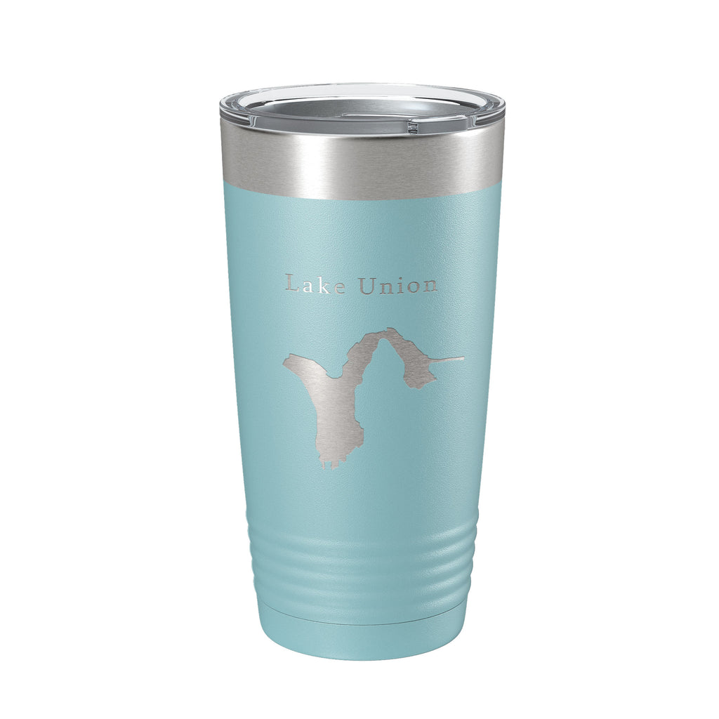 Lake Union Map Tumbler Travel Mug Insulated Laser Engraved Coffee Cup Washington 20 oz