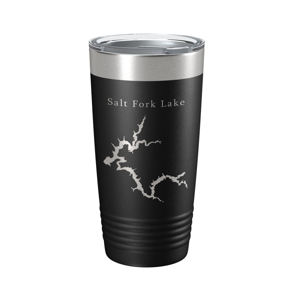 Salt Fork Lake Map Tumbler Travel Mug Insulated Laser Engraved Coffee Cup Ohio 20 oz