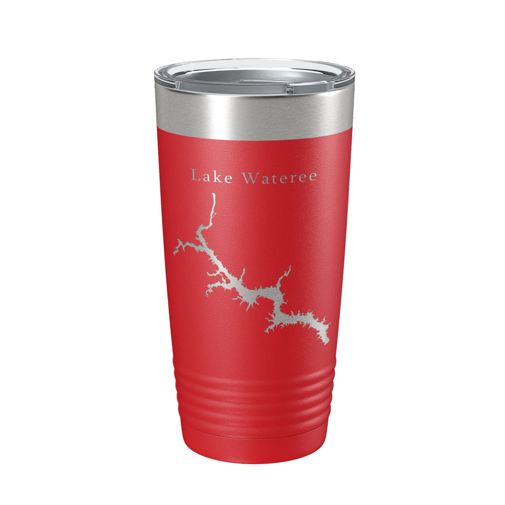 Lake Wateree Stumpy Pond Map Tumbler Travel Mug Insulated Laser Engraved Coffee Cup South Carolina 20 oz