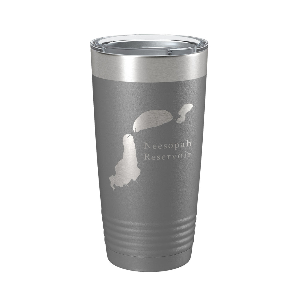 Neesopah Reservoir Tumbler Lake Map Travel Mug Insulated Laser Engraved Coffee Cup Colorado 20 oz