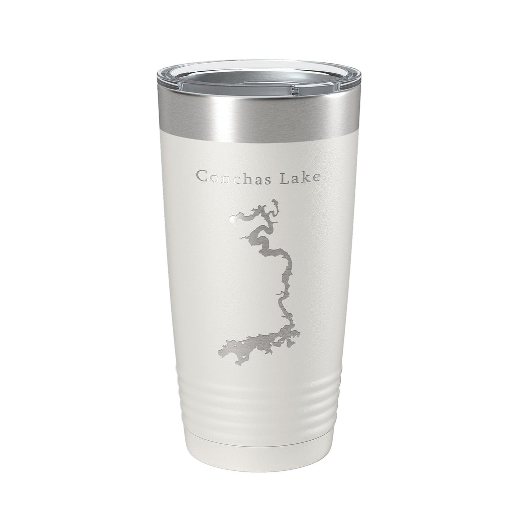 Conchas Lake Map Tumbler Travel Mug Insulated Laser Engraved Coffee Cup New Mexico 20 oz