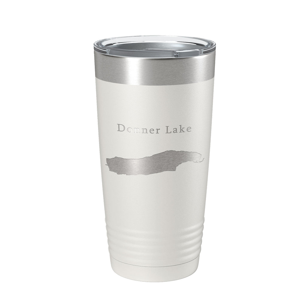 Donner Lake Map Tumbler Travel Mug Insulated Laser Engraved Coffee Cup California 20 oz