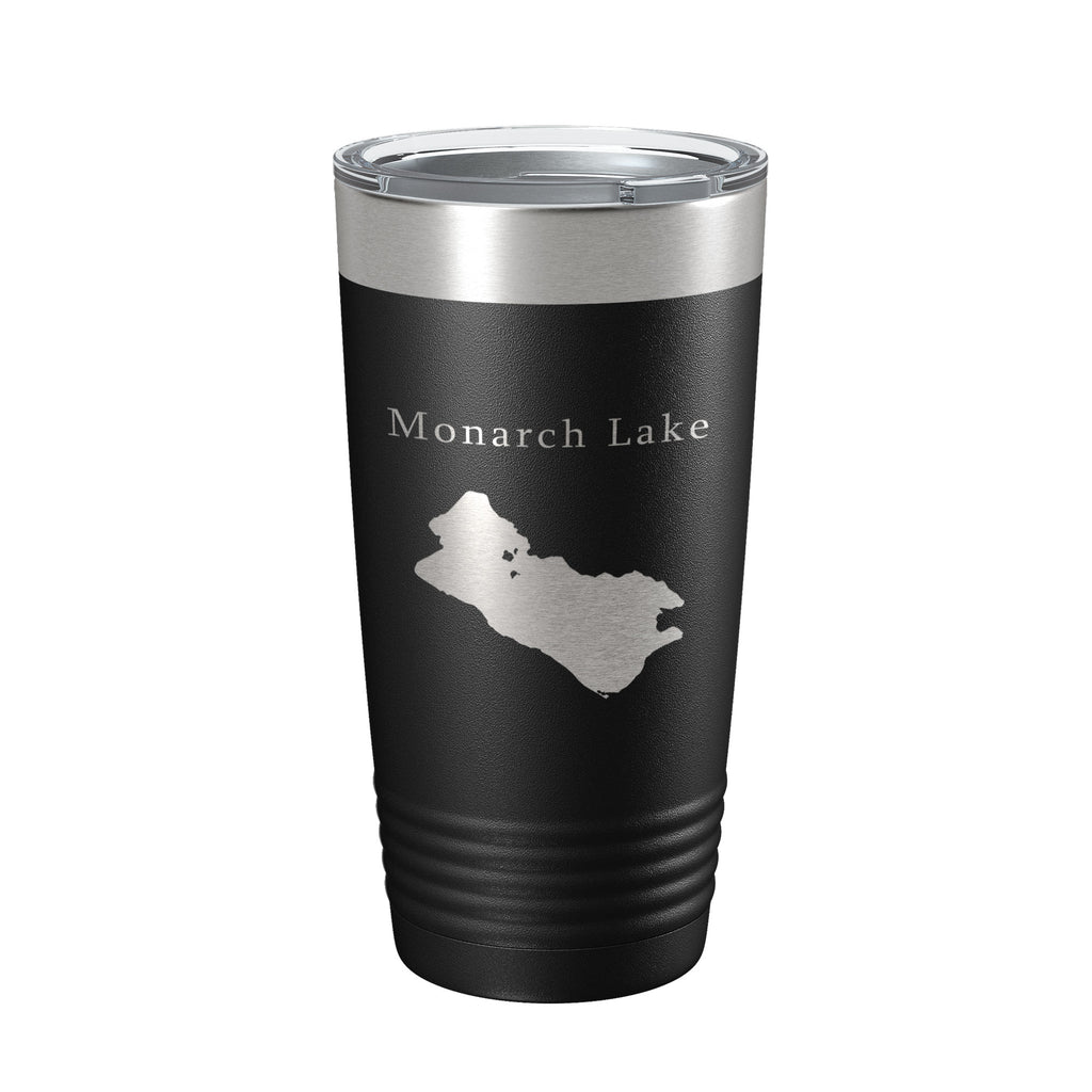 Monarch Lake Map Tumbler Travel Mug Insulated Laser Engraved Coffee Cup Colorado 20 oz