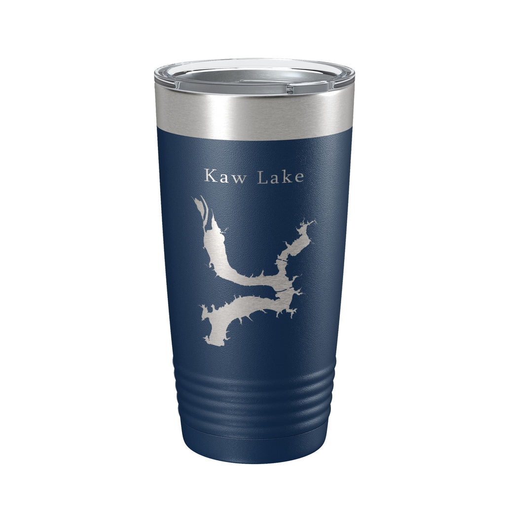 Kaw Lake Map Tumbler Travel Mug Insulated Laser Engraved Coffee Cup Oklahoma 20 oz