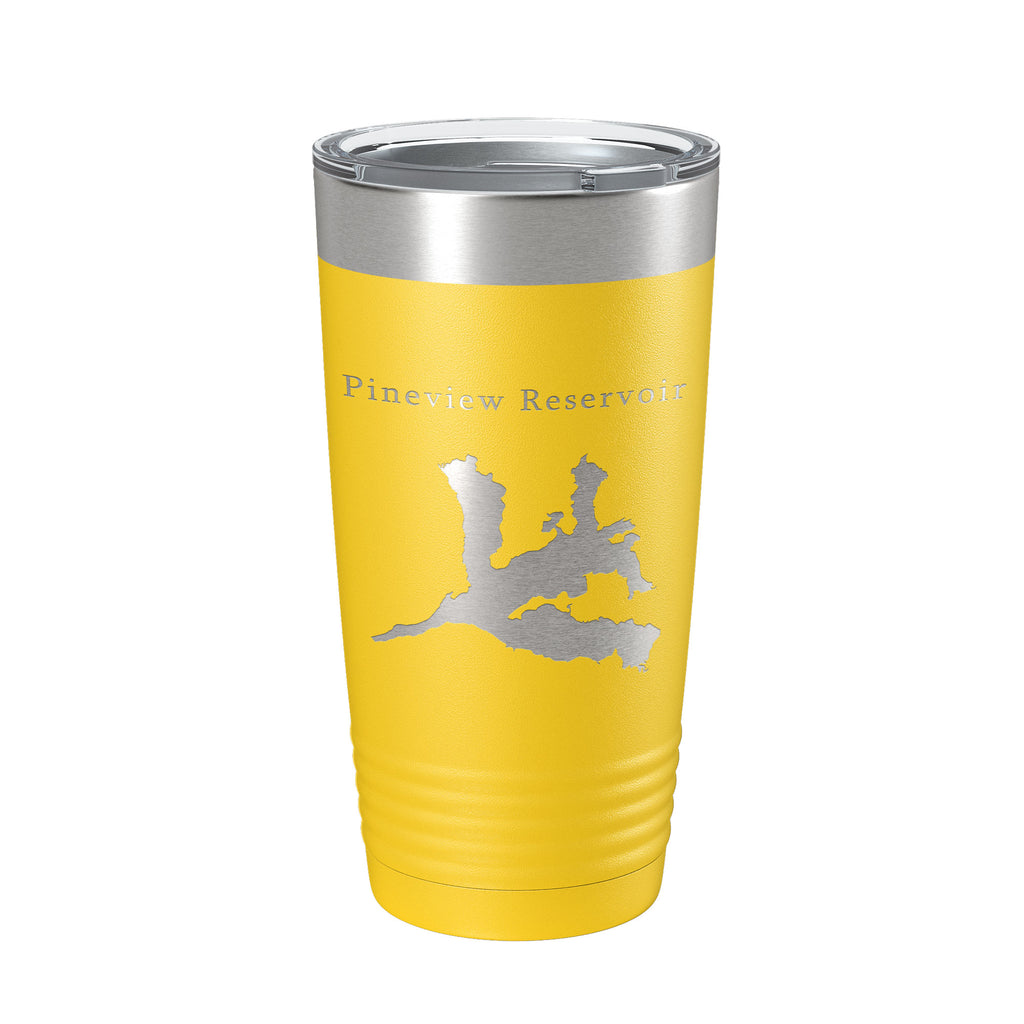 Pineview Reservoir Tumbler Lake Map Travel Mug Insulated Laser Engraved Coffee Cup Utah 20 oz