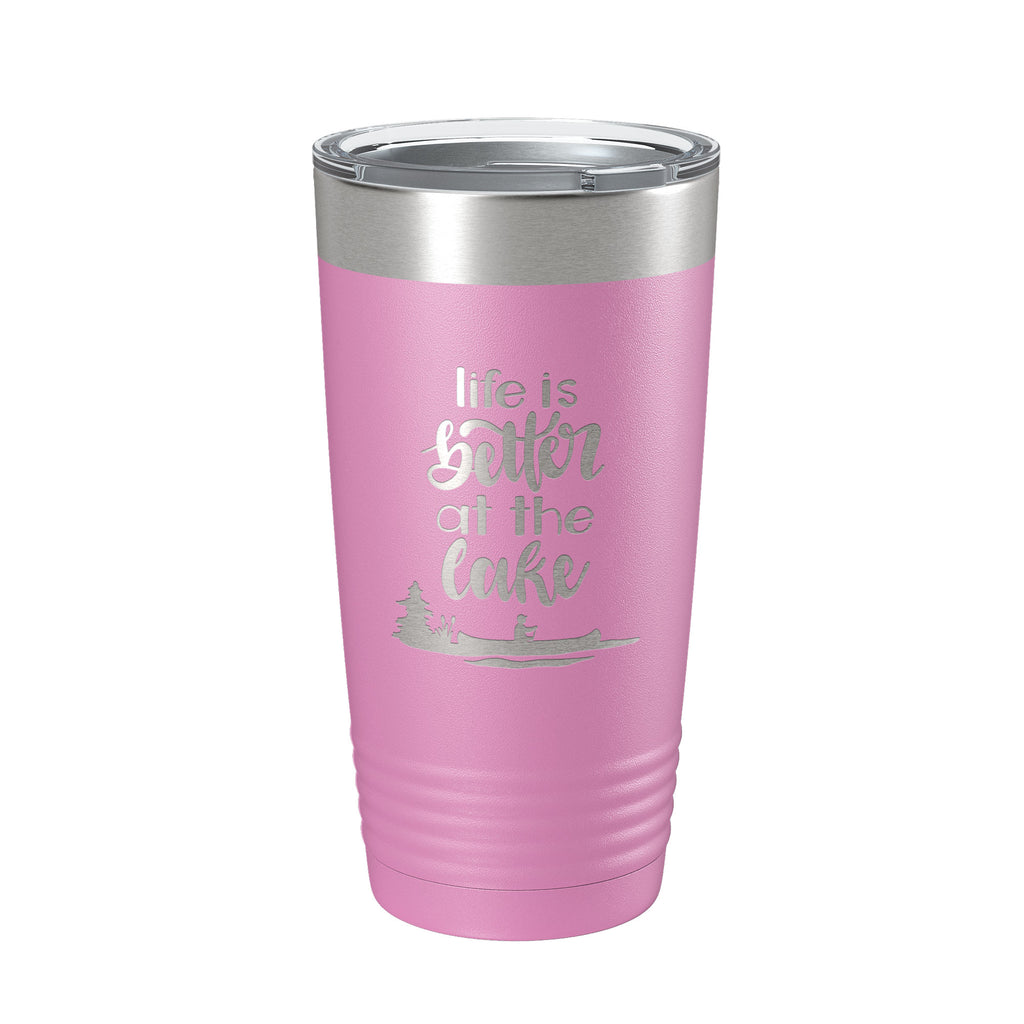 Life is Better at the Lake Lake Life Tumbler Travel Mug Insulated Laser Engraved Coffee Cup 20 oz