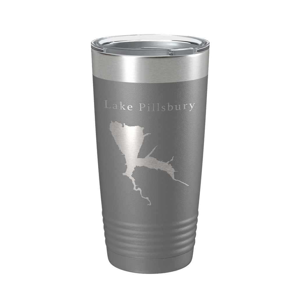 Lake Pillsbury Map Tumbler Travel Mug Insulated Laser Engraved Coffee Cup California 20 oz