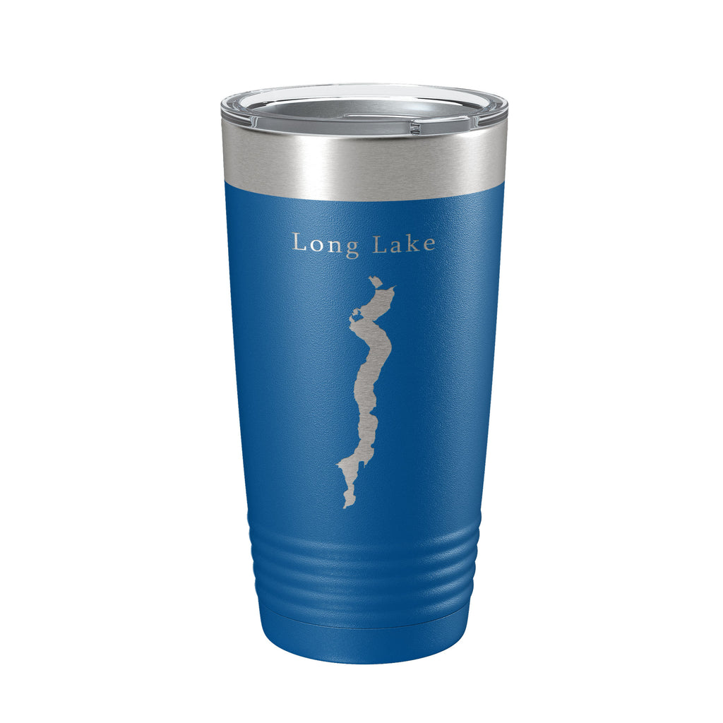 Long Lake Map Tumbler Travel Mug Insulated Laser Engraved Coffee Cup Minnesota 20 oz