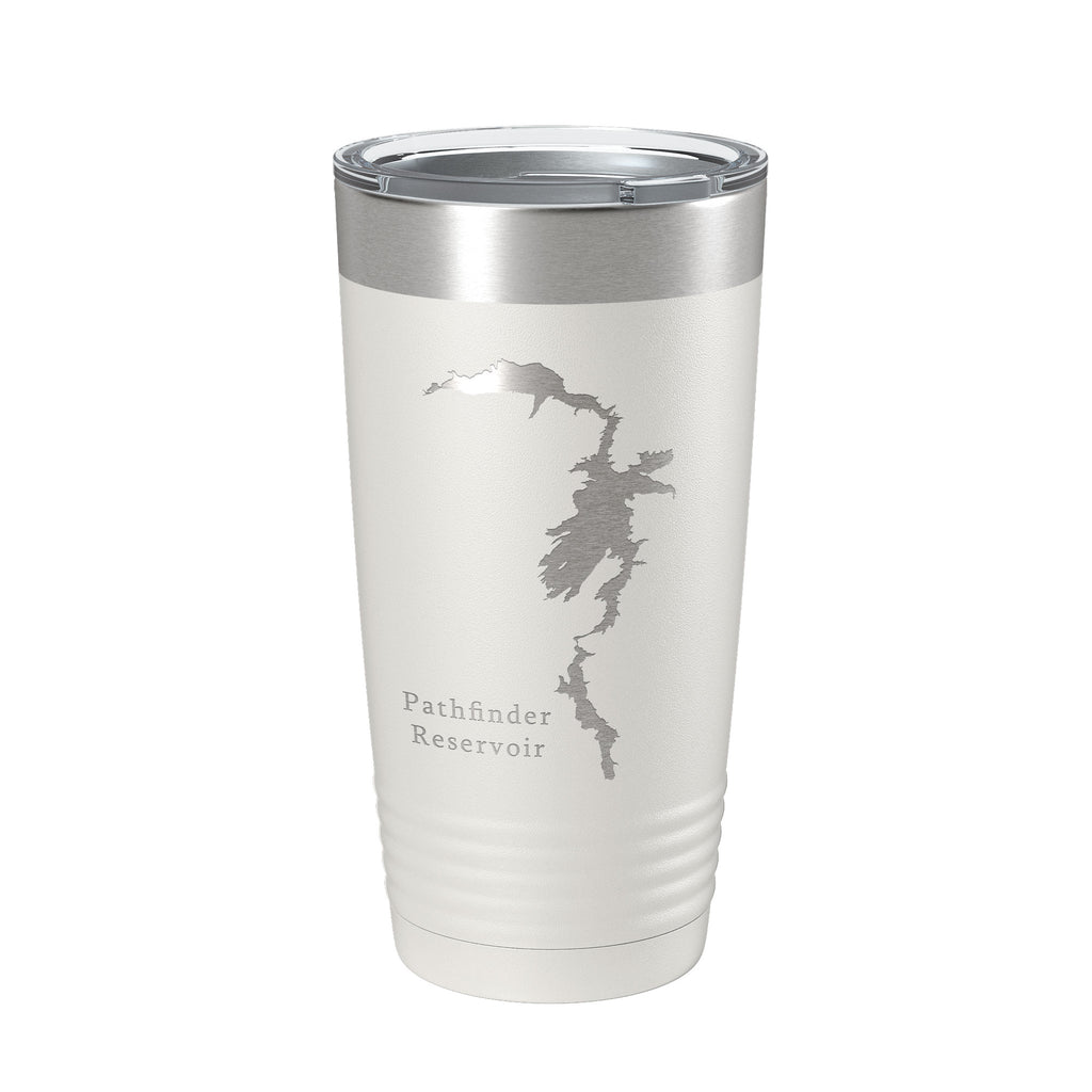 Pathfinder Reservoir Tumbler Lake Map Travel Mug Insulated Laser Engraved Coffee Cup Wyoming 20 oz