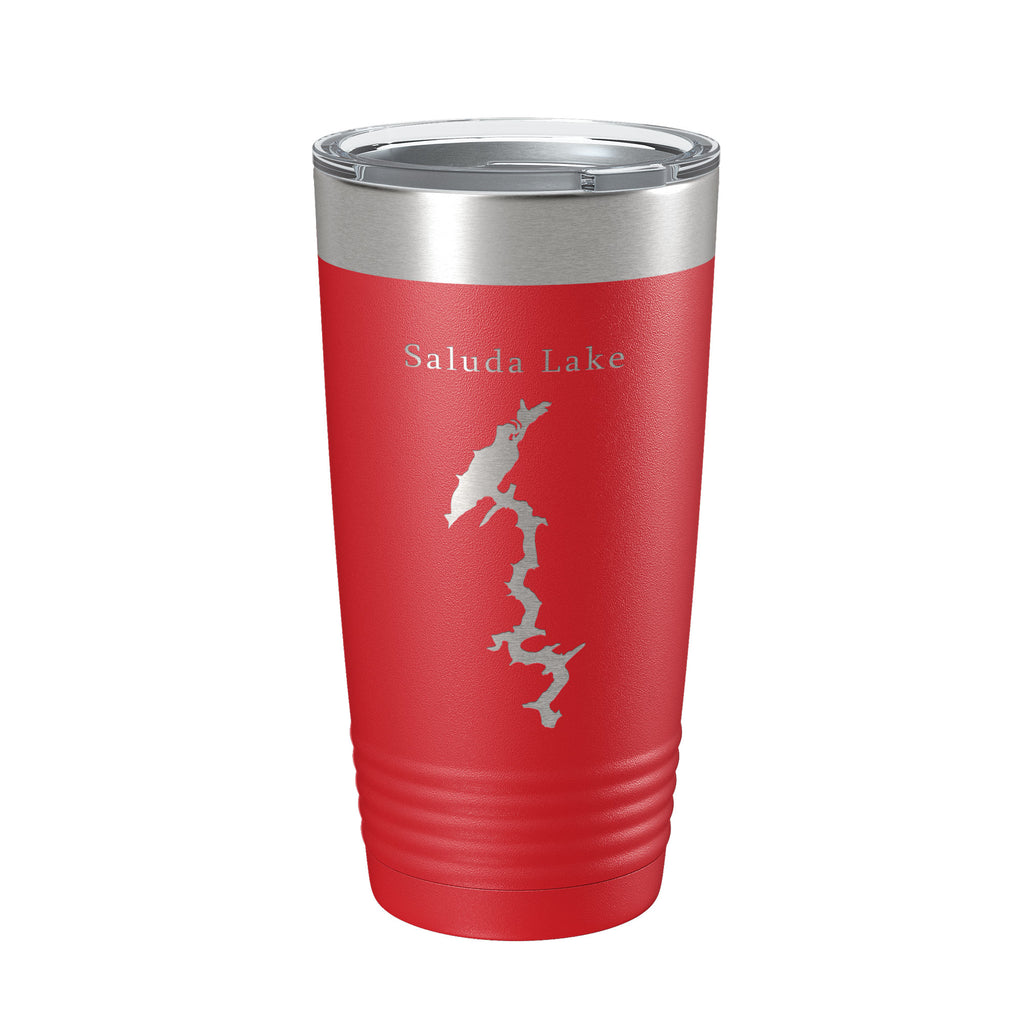 Saluda Lake Map Tumbler Travel Mug Insulated Laser Engraved Coffee Cup South Carolina 20 oz