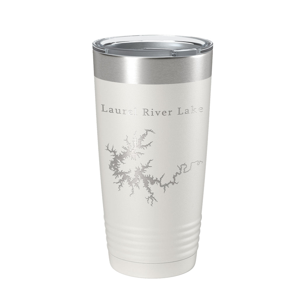 Laurel River Lake Map Tumbler Travel Mug Insulated Laser Engraved Coffee Cup Kentucky 20 oz