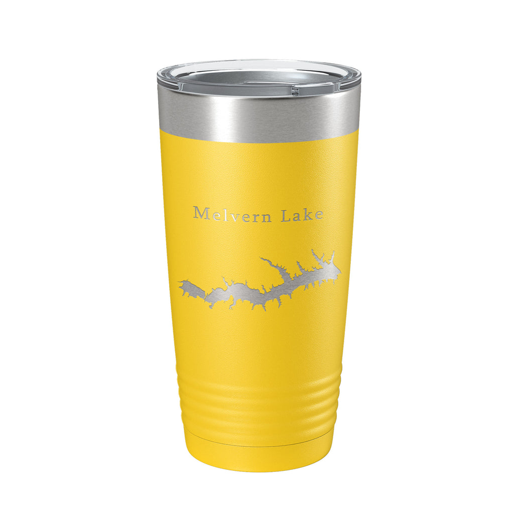 Melvern Lake Map Tumbler Travel Mug Insulated Laser Engraved Coffee Cup Kansas 20 oz