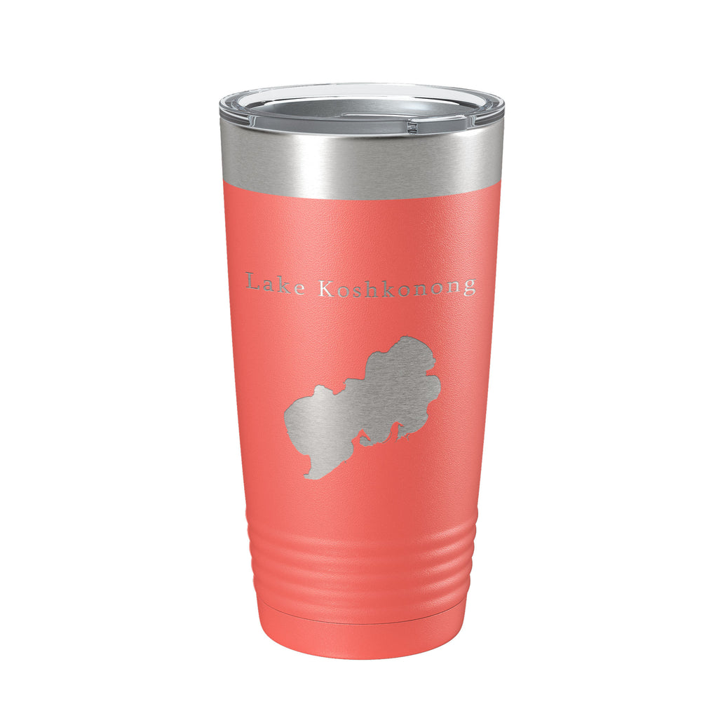 Lake Koshkonong Map Tumbler Travel Mug Insulated Laser Engraved Coffee Cup Wisconsin 20 oz