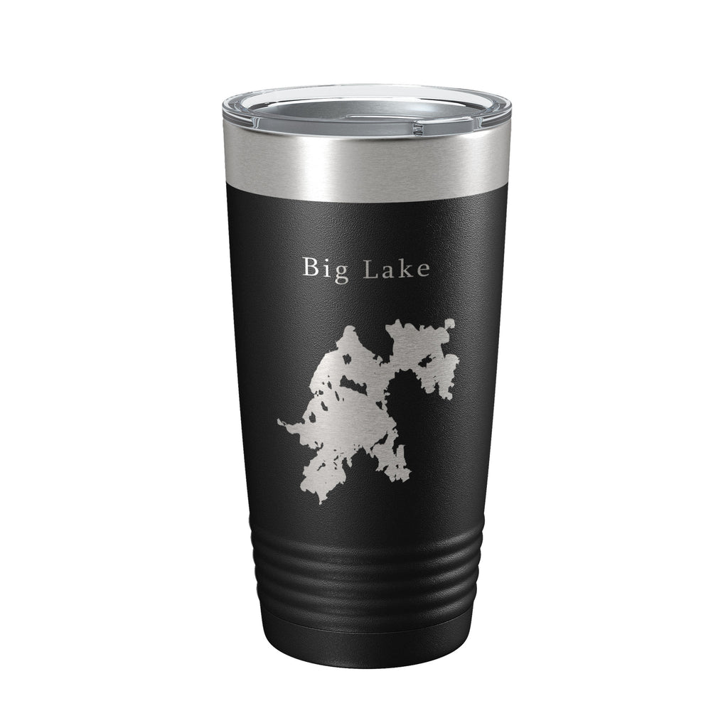 Big Lake Map Tumbler Travel Mug Insulated Laser Engraved Coffee Cup Maine 20 oz