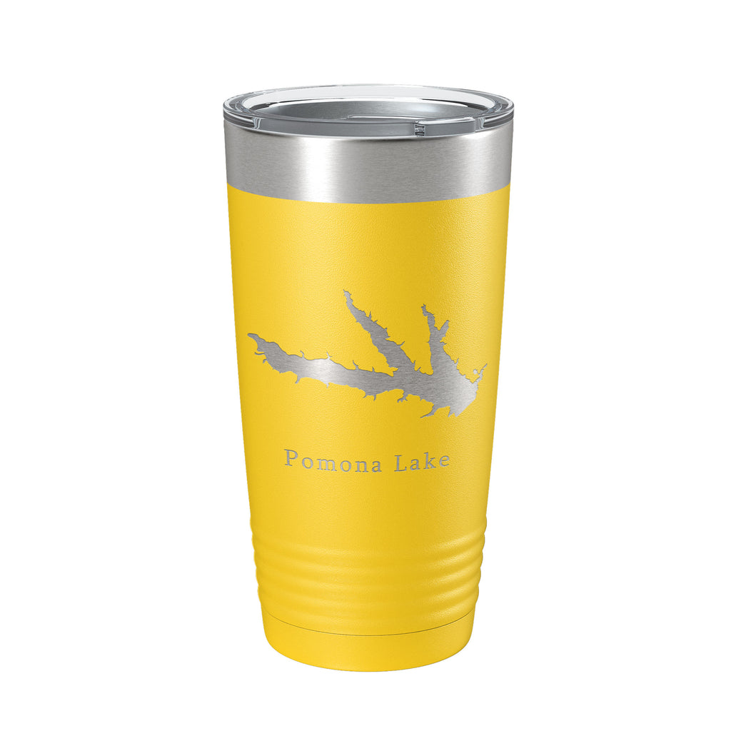 Pomona Lake Map Tumbler Travel Mug Insulated Laser Engraved Coffee Cup Kansas 20 oz