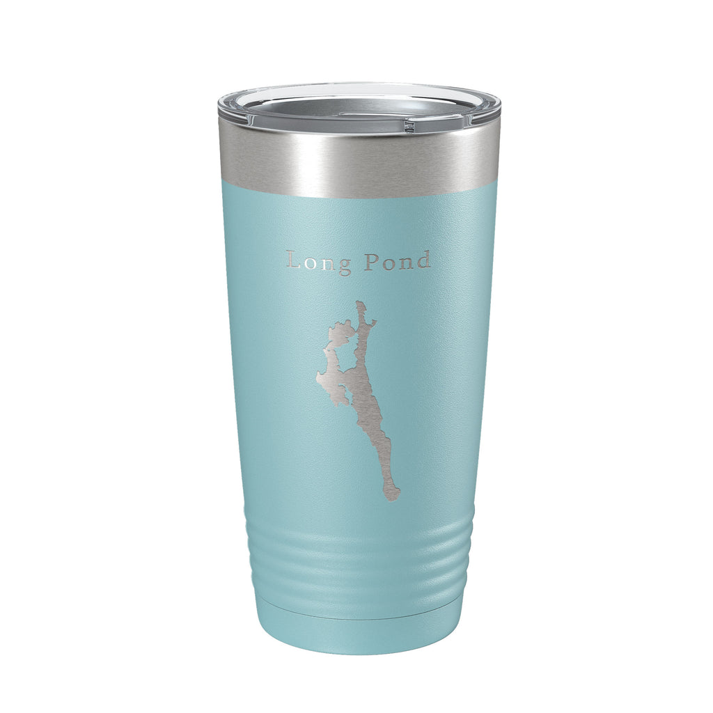 Long Pond Tumbler Lake Map Travel Mug Insulated Laser Engraved Coffee Cup Acadia Maine 20 oz