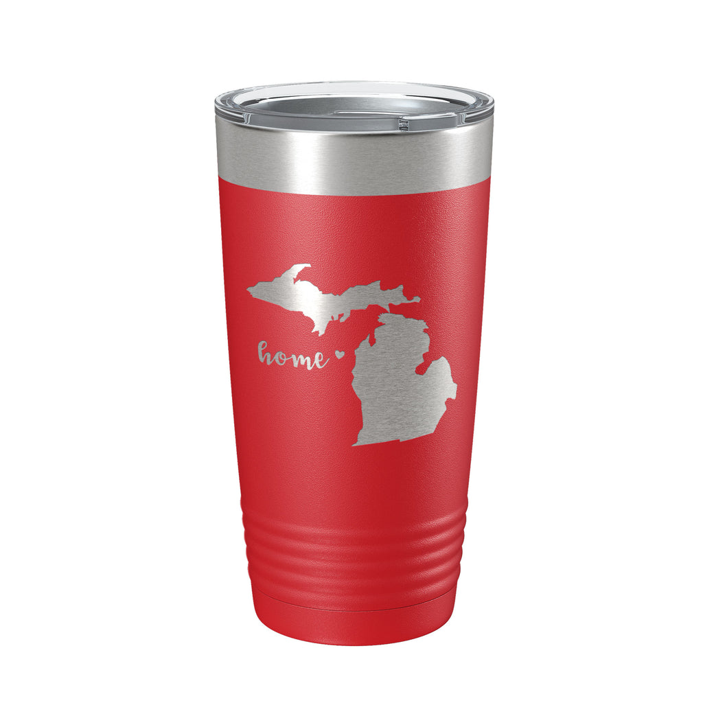 Michigan Tumbler Home State Travel Mug Insulated Laser Engraved Map Coffee Cup 20 oz