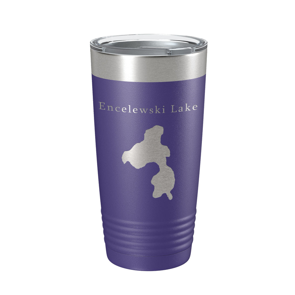 Encelewski Lake Map Tumbler Travel Mug Insulated Laser Engraved Coffee Cup Alaska 20 oz