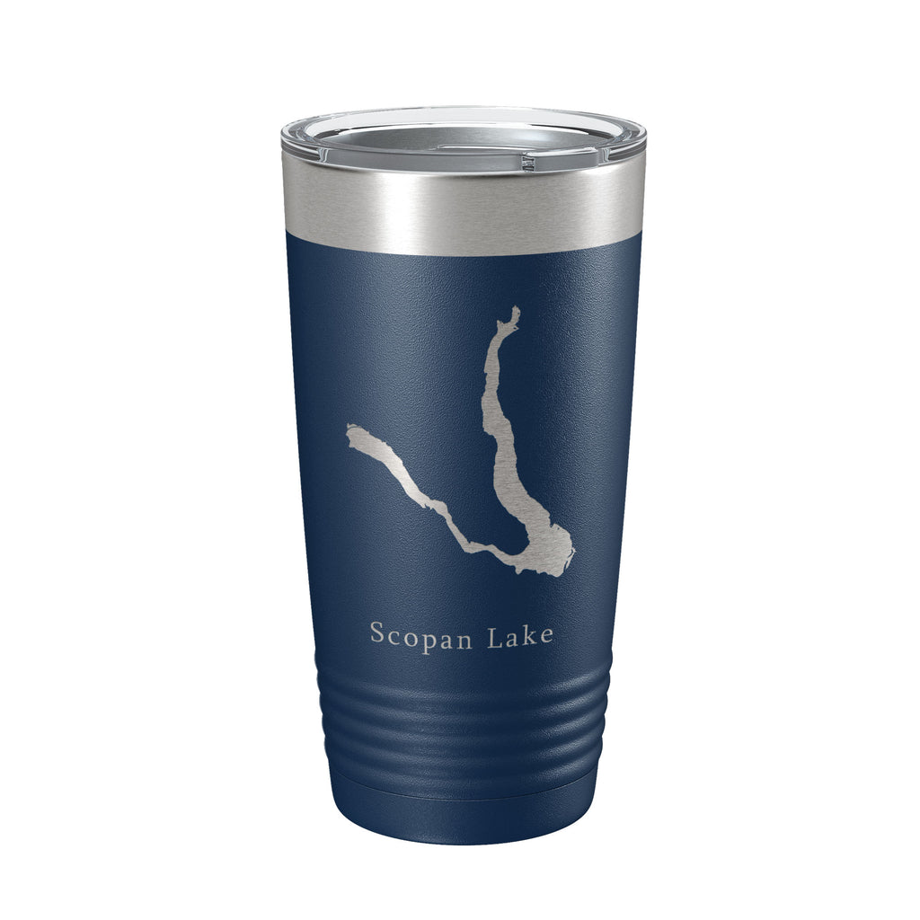 Scopan Lake Squapan Map Tumbler Travel Mug Insulated Laser Engraved Coffee Cup Maine 20 oz