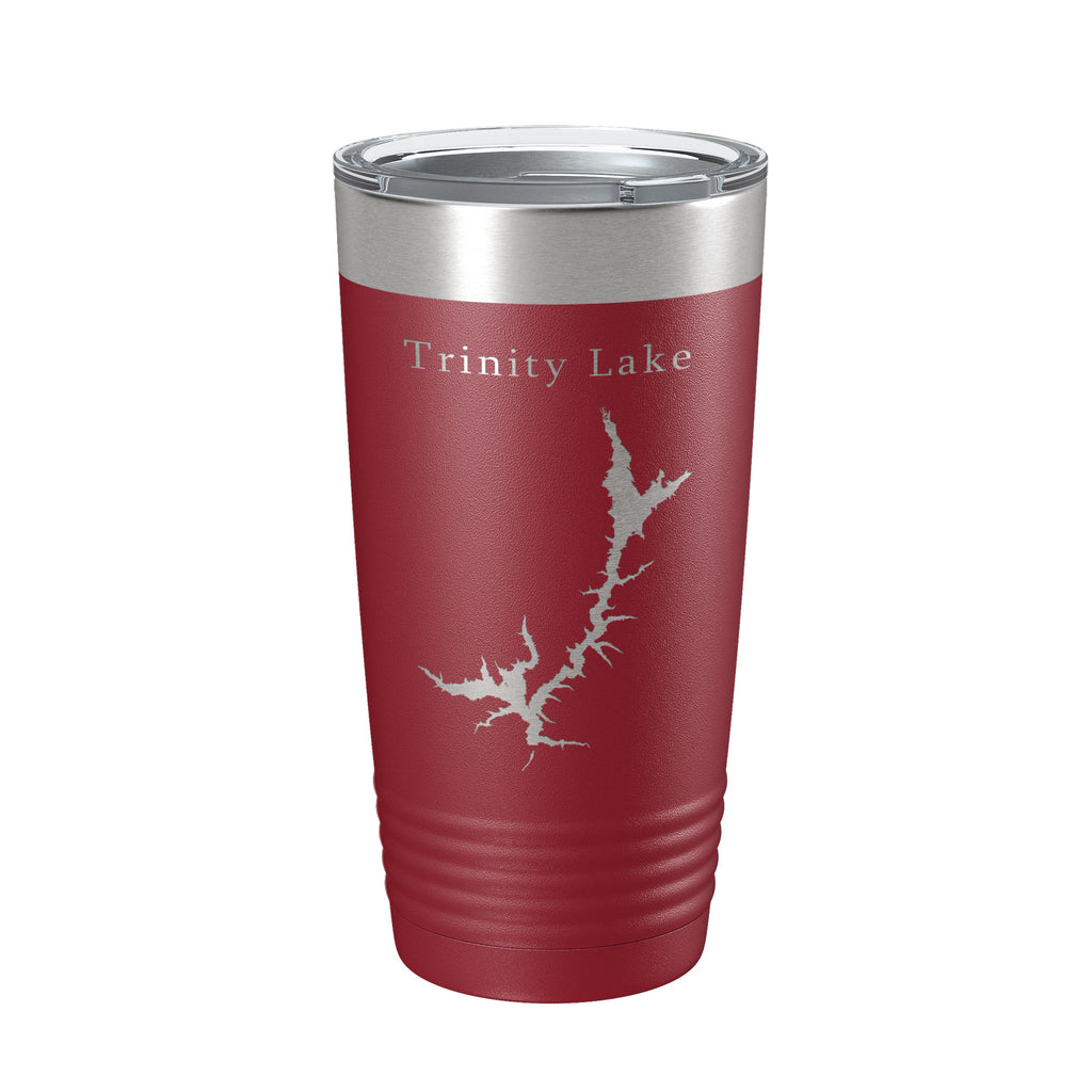 Trinity Lake Clair Engle Map Tumbler Travel Mug Insulated Laser Engraved Coffee Cup California 20 oz