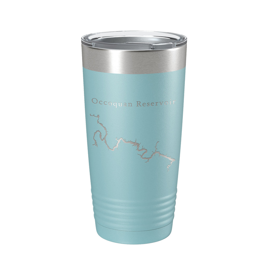 Occoquan Reservoir Tumbler Lake Map Travel Mug Insulated Laser Engraved Coffee Cup Fountainhead Regional Park Virginia 20 oz