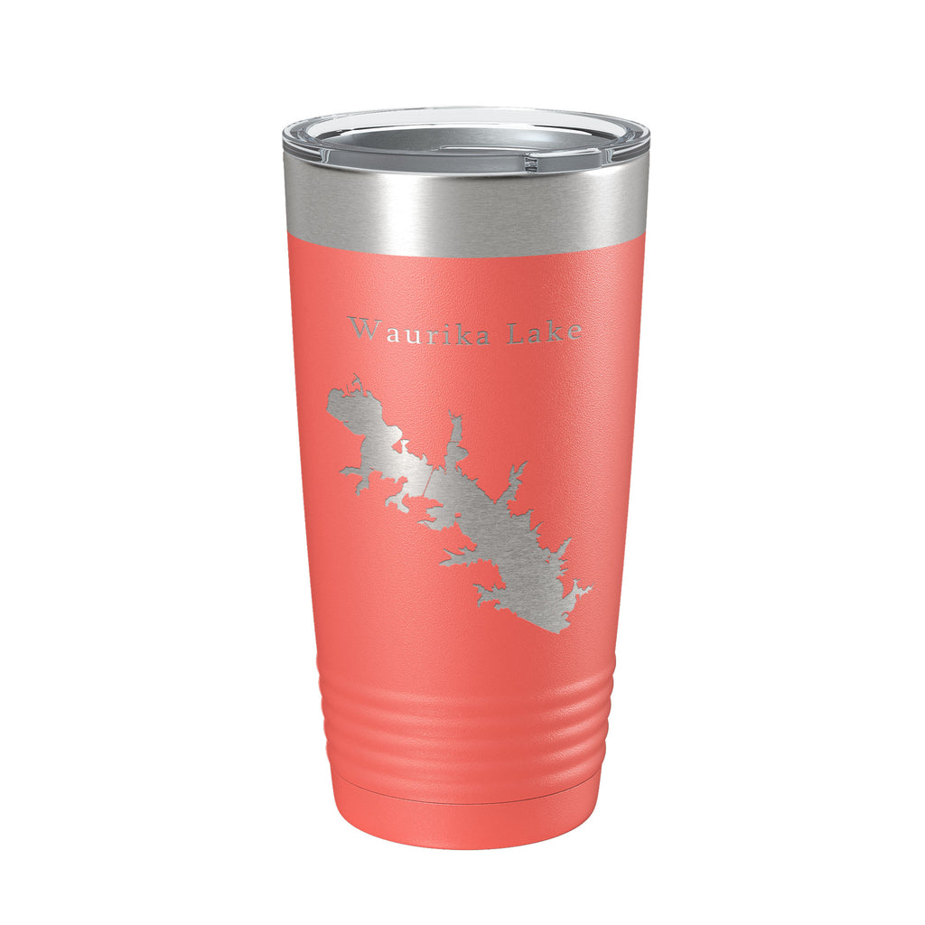 Waurika Lake Map Tumbler Travel Mug Insulated Laser Engraved Coffee Cup Oklahoma 20 oz