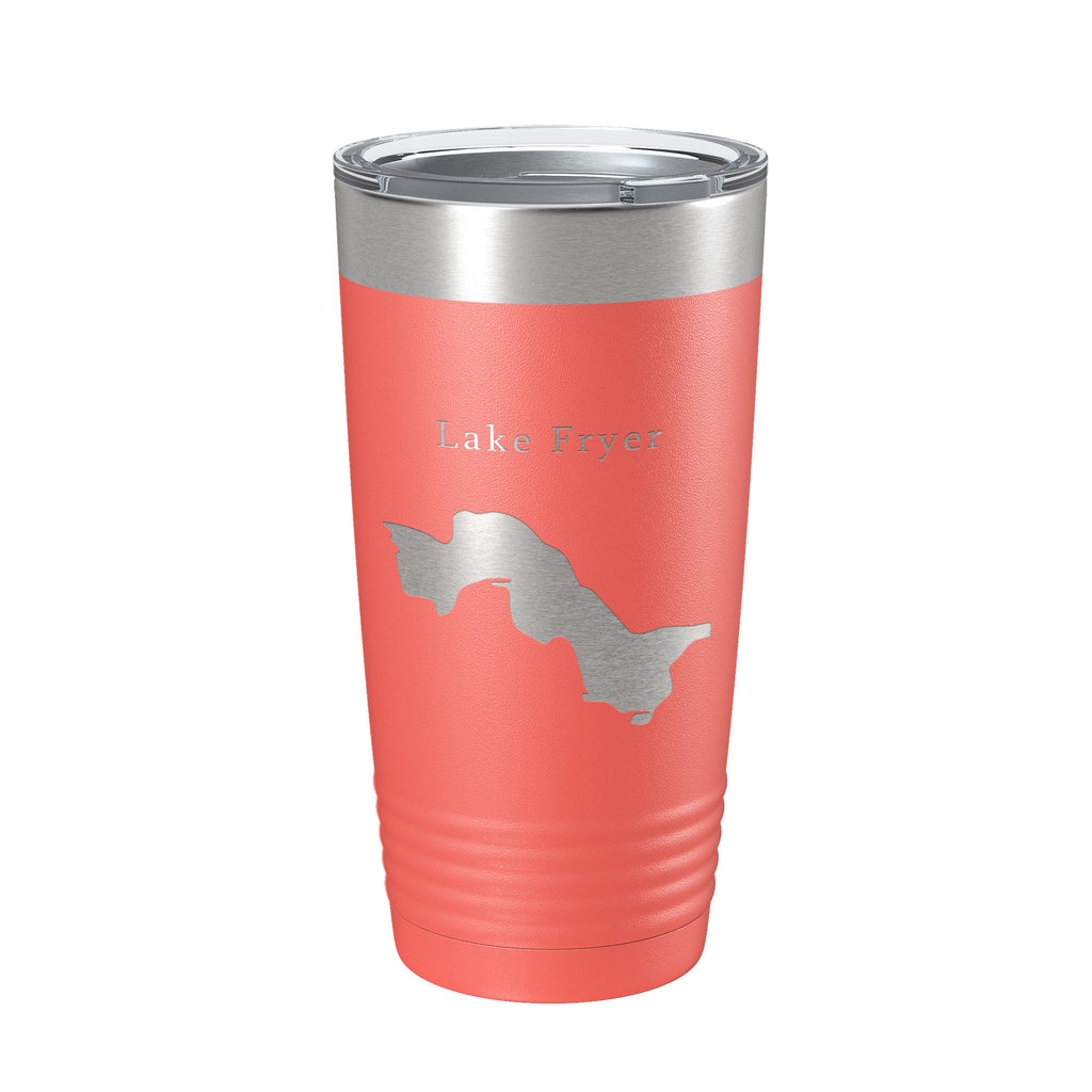 Lake Fryer Map Tumbler Travel Mug Insulated Laser Engraved Coffee Cup Texas 20 oz