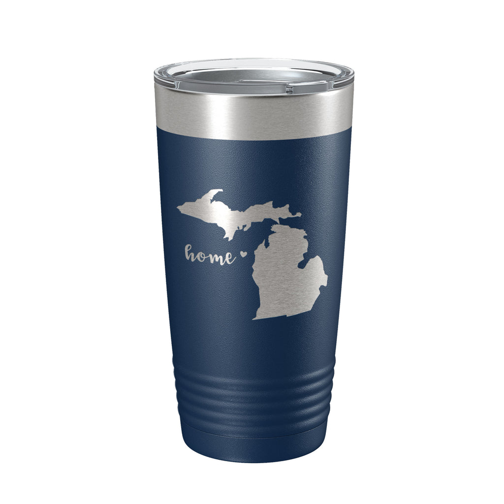 Michigan Tumbler Home State Travel Mug Insulated Laser Engraved Map Coffee Cup 20 oz