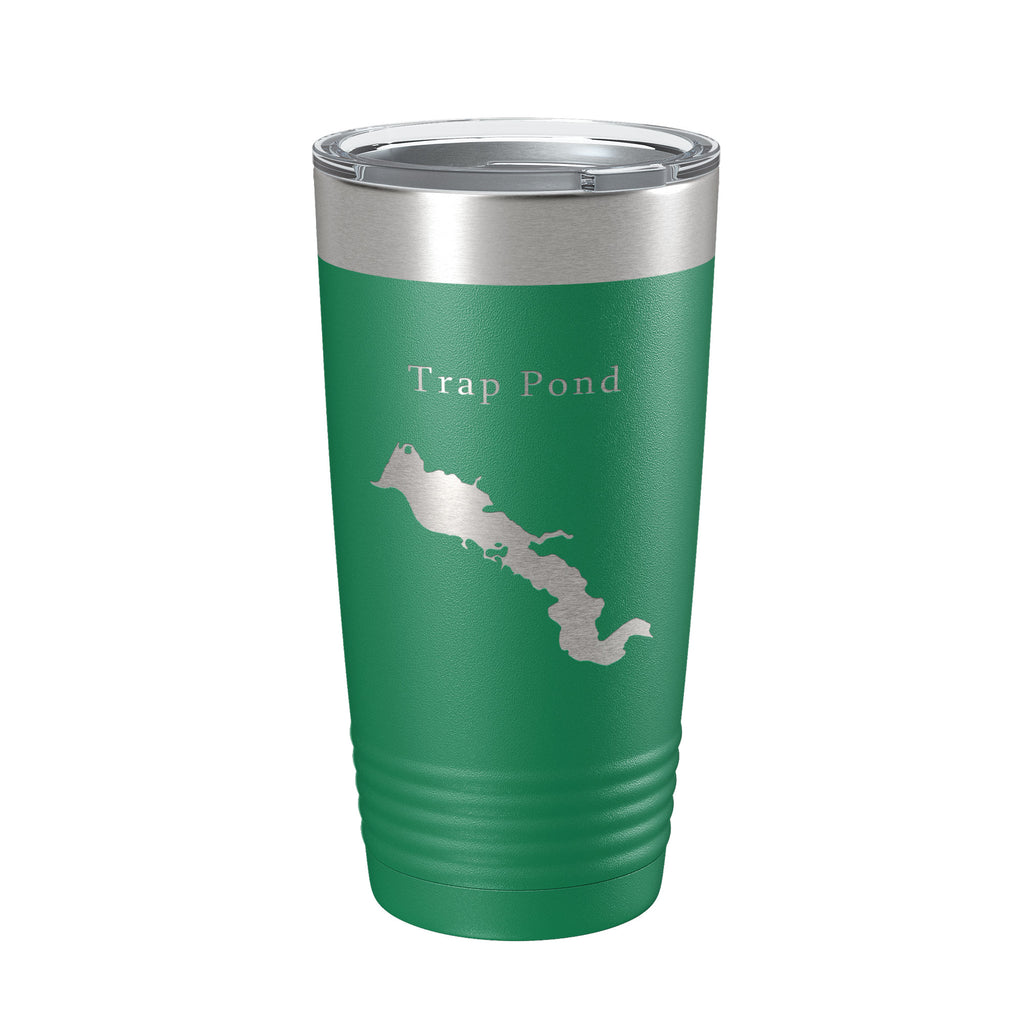 Trap Pond Tumbler Lake Map Travel Mug Insulated Laser Engraved Coffee Cup Delaware 20 oz