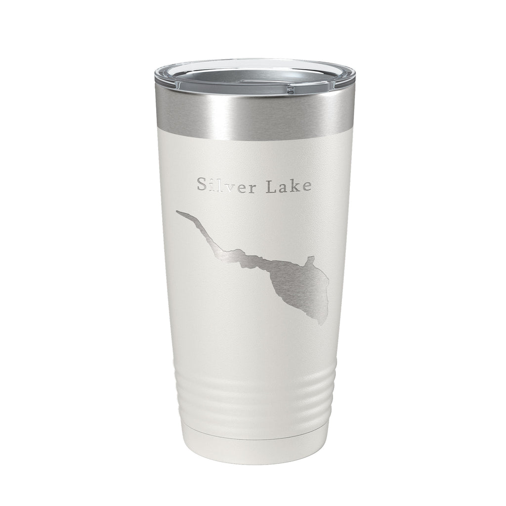 Silver Lake Map Tumbler Travel Mug Insulated Laser Engraved Coffee Cup Delaware 20 oz