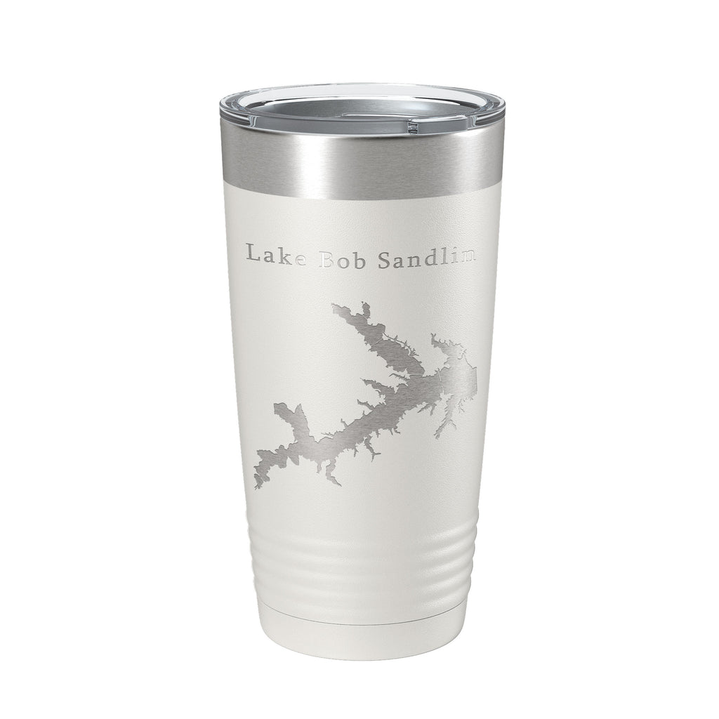 Lake Bob Sandlin Map Tumbler Travel Mug Insulated Laser Engraved Coffee Cup Monticello Reservoir Texas 20 oz