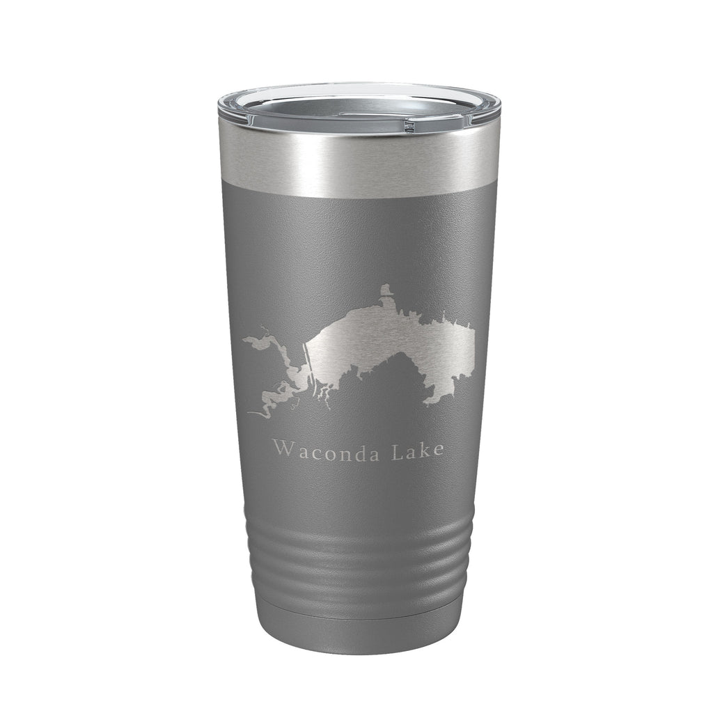 Waconda Lake Map Tumbler Travel Mug Insulated Laser Engraved Coffee Cup Kansas 20 oz