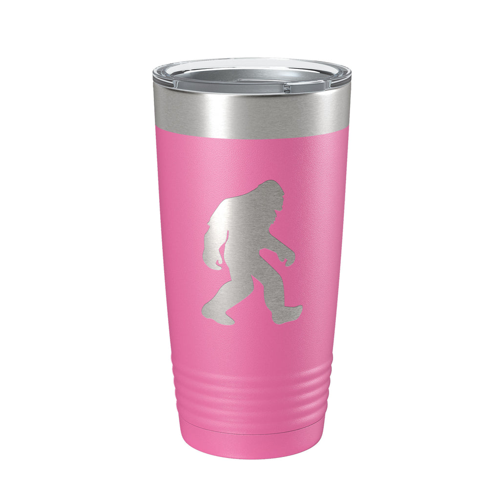 Bigfoot Tumbler Sasquatch Travel Mug Insulated Laser Engraved Coffee Cup Outdoorsman Gift Bigfoot Shadow Yeti Silhouette 20 oz