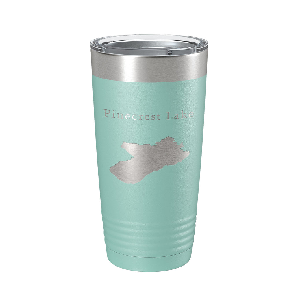 Pinecrest Lake Map Tumbler Travel Mug Insulated Laser Engraved Coffee Cup California 20 oz