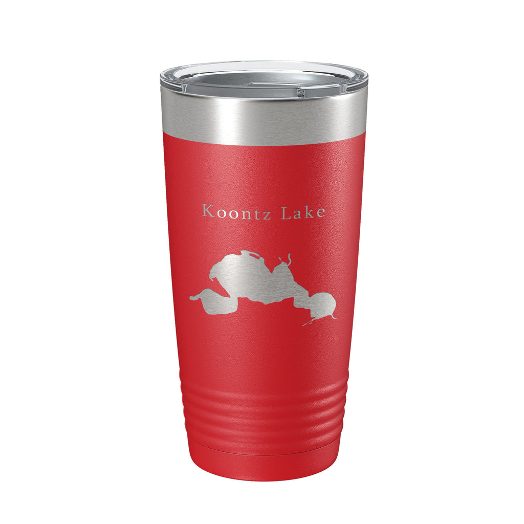 Koontz Lake Map Tumbler Travel Mug Insulated Laser Engraved Coffee Cup Indiana 20 oz