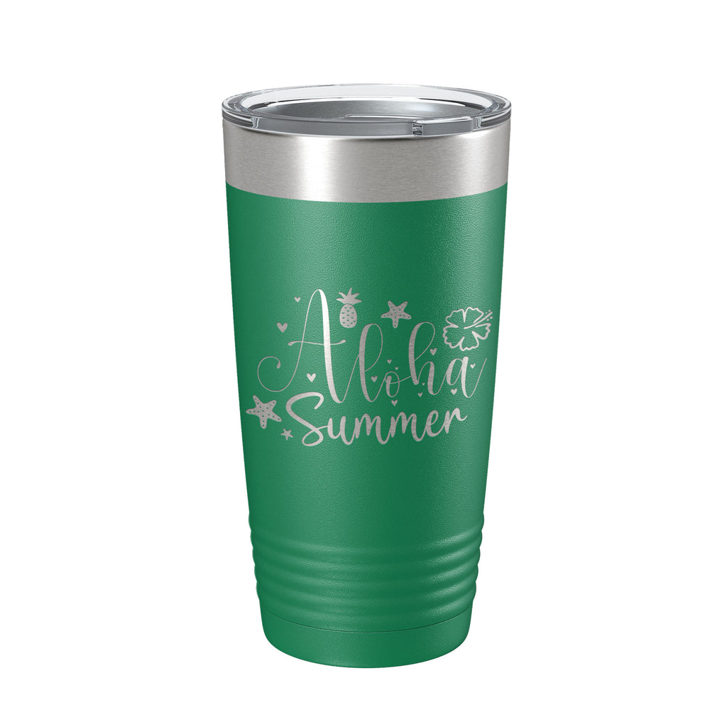 Aloha Summer Tumbler Travel Mug Insulated Laser Engraved Coffee Cup 20 oz