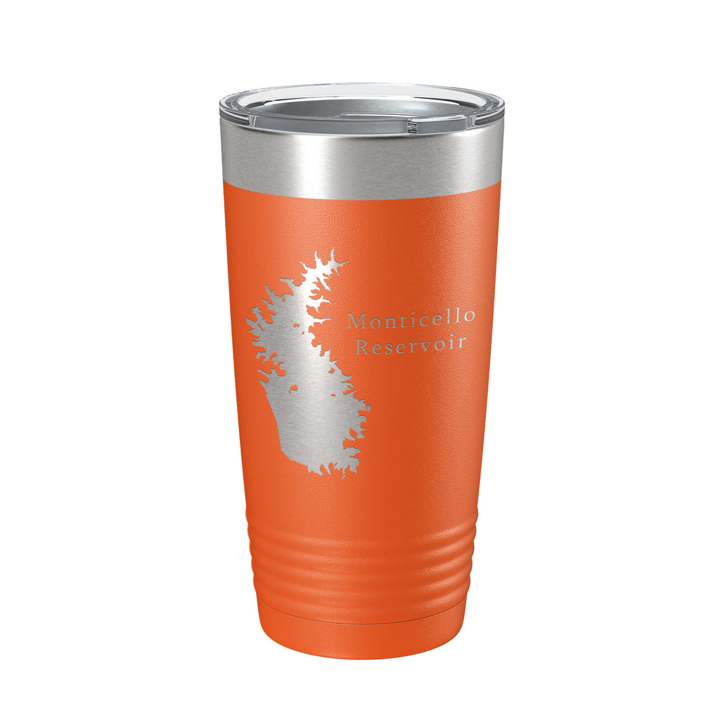 Monticello Reservoir Tumbler Lake Map Travel Mug Insulated Laser Engraved Coffee Cup South Carolina 20 oz