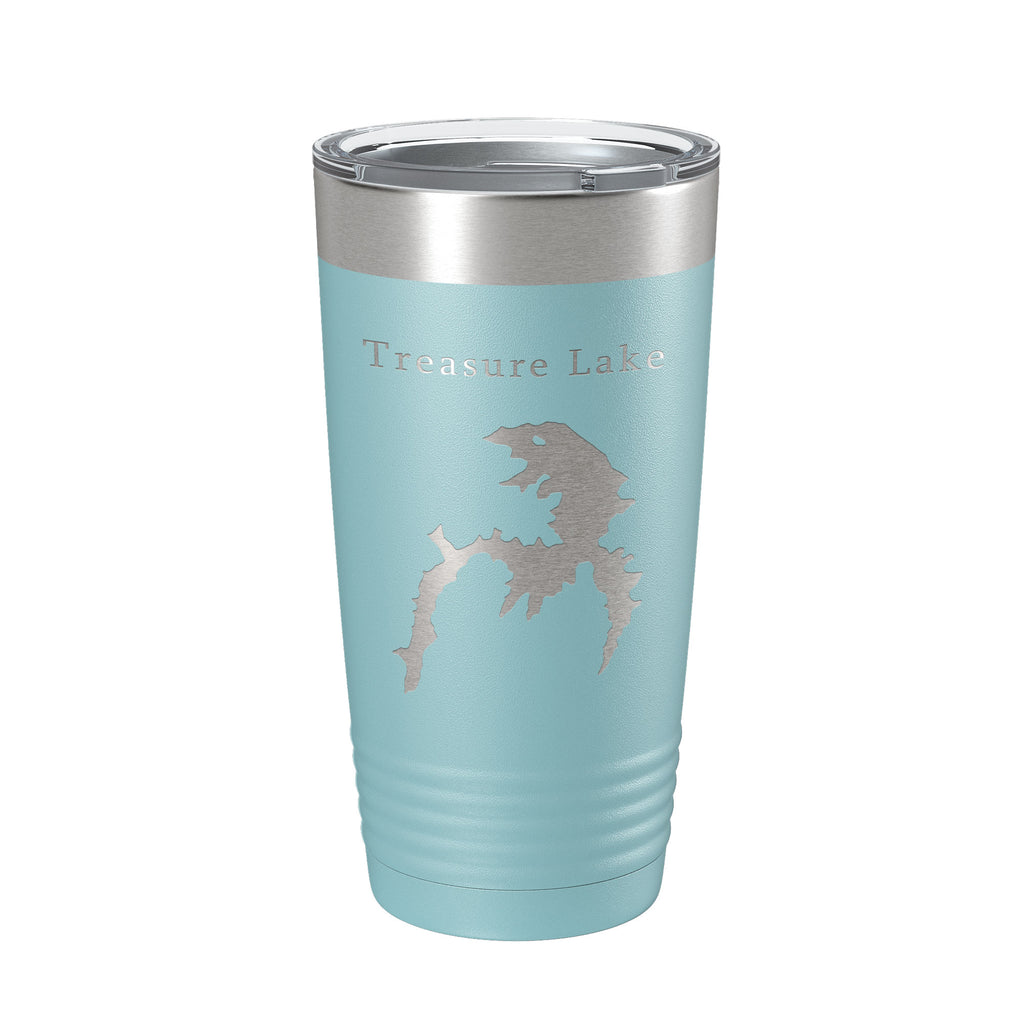 Treasure Lake Map Tumbler Travel Mug Insulated Laser Engraved Coffee Cup Georgia 20 oz