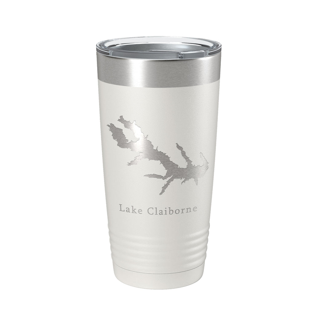 Lake Claiborne Map Tumbler Travel Mug Insulated Laser Engraved Coffee Cup Louisiana 20 oz