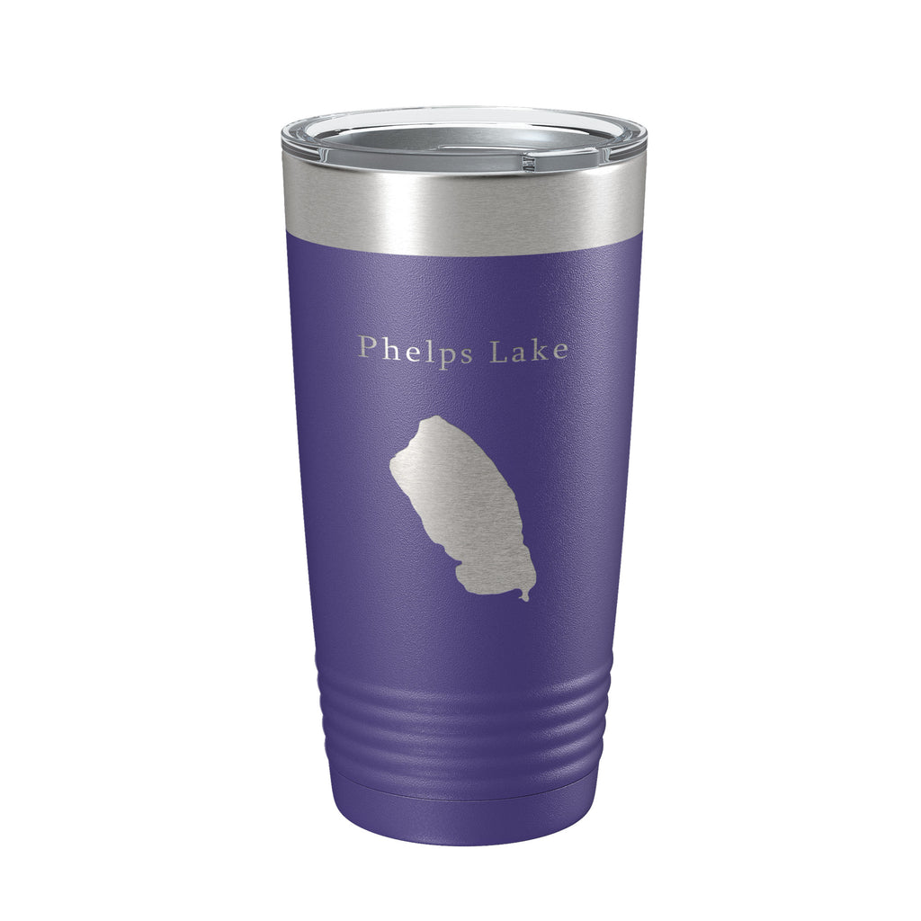 Phelps Lake Map Tumbler Travel Mug Insulated Laser Engraved Coffee Cup Wyoming 20 oz